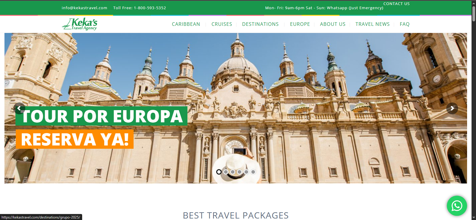 Proyecto de diseño web para Keka's Travel Agency